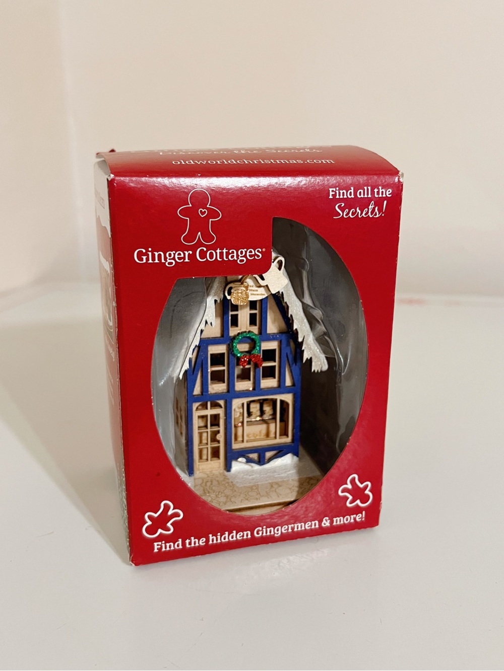 NIB Old World Christmas Ginger Cottages Claus Cafe Coffee Shop Wooden Ornament